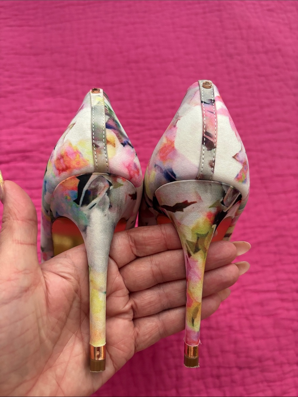 Ted Baker Multicolor Floral Pointed-Toe Pumps - Picture 6 of 10